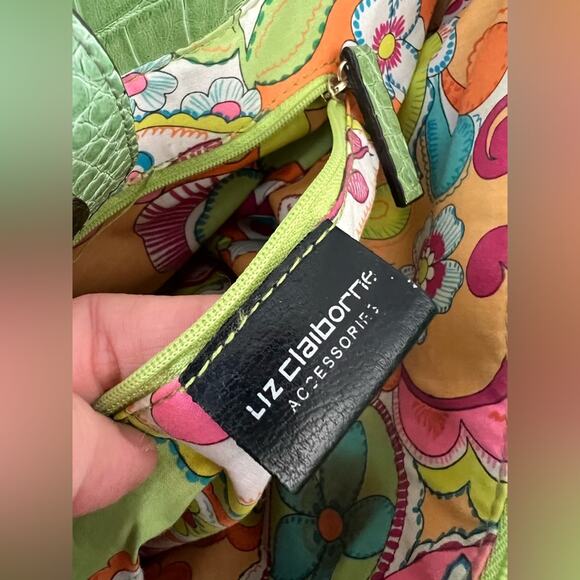 Vintage y2k crocodile embossed shoulder bag mint green tote spring - Picture 6 of 11